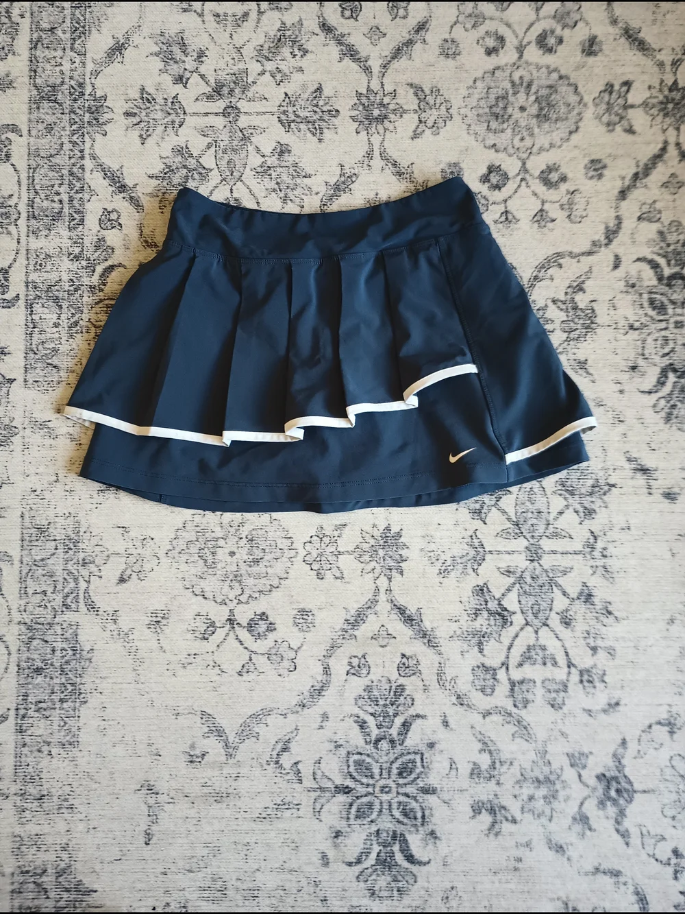 Nike Women's Blue Gray Athletic Tennis Skort with White Trim